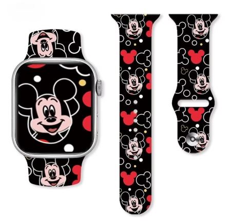 Black and Red Apple Watch Strap Mickey Mouse