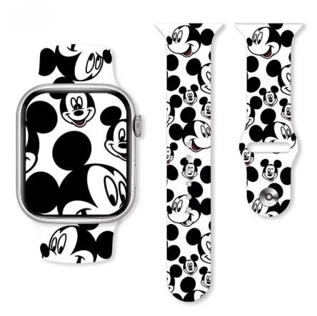 Black and While Apple Watch Strap Mickey Mouse